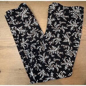 Talbots Mid-rise Chatham Ankle Pant Black Floral Pattern Womens Size 8